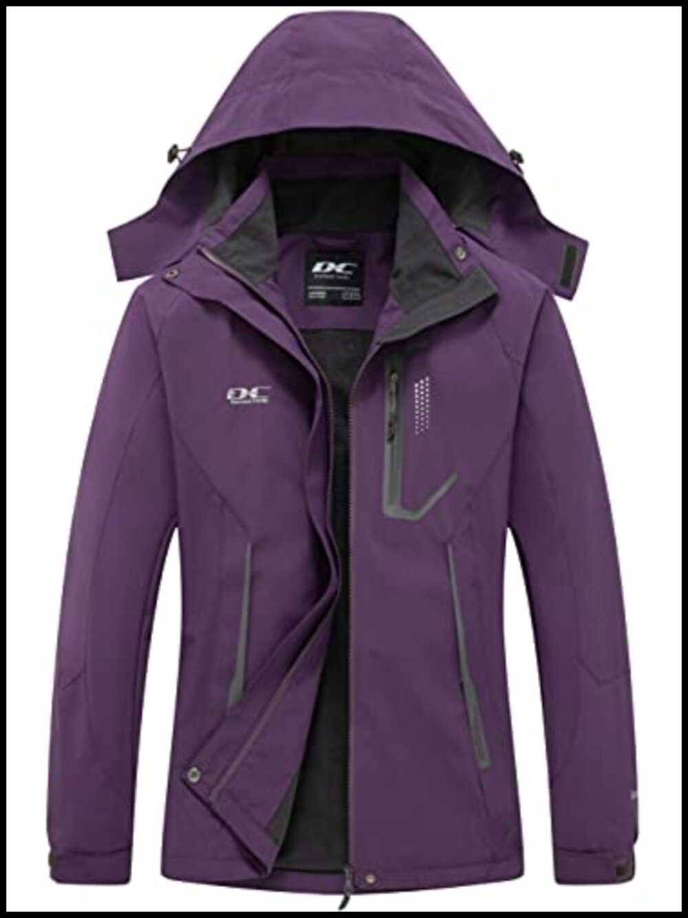 Women's Lightweight Waterproof Hooded Rain Jacket Windproof Zip Pockets